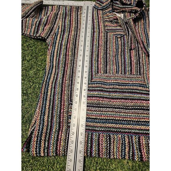 Earth Ragz Mexican Drug Rug Hoodie Mens M Baja Hippie Pullover Colorful Pride - Picture 5 of 7